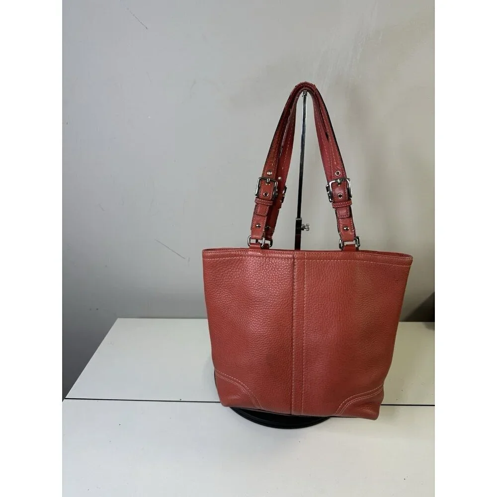Coach Hamilton Pebbled Leather Hobo Shoulder Bag Double Handle F13089